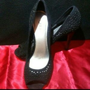 Black Peek Toe Stiletto Heels sz 9 by Cato